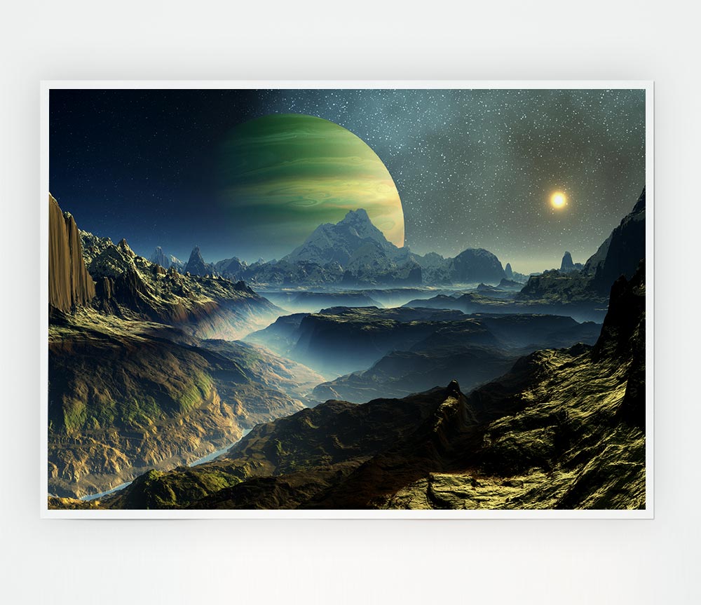 The Planet Rises Print Poster Wall Art
