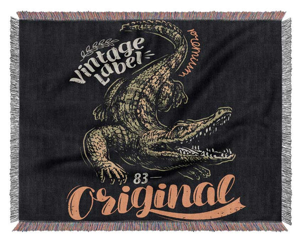 Vintage Label Croc Woven Blanket