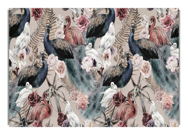 Pfau und Blume Gelassenheit