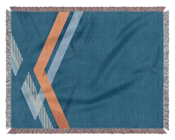 Modern Orange Direction Woven Blanket