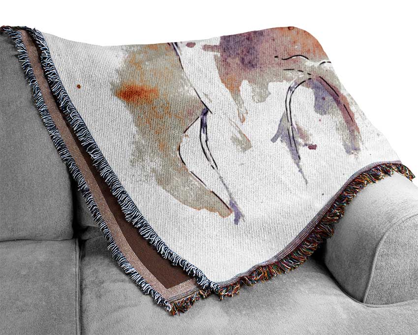 Watercolour Woman Flow Woven Blanket