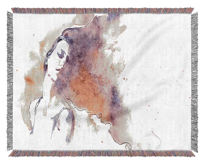 Watercolour Woman Flow Woven Blanket