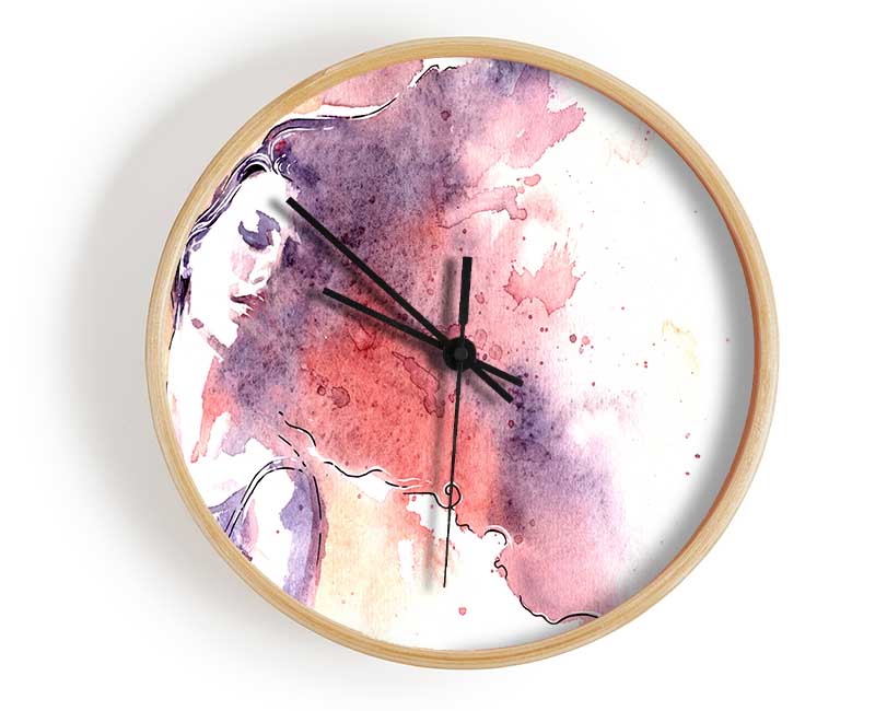 Watercolour Woman Flow Clock - Wallart-Direct UK