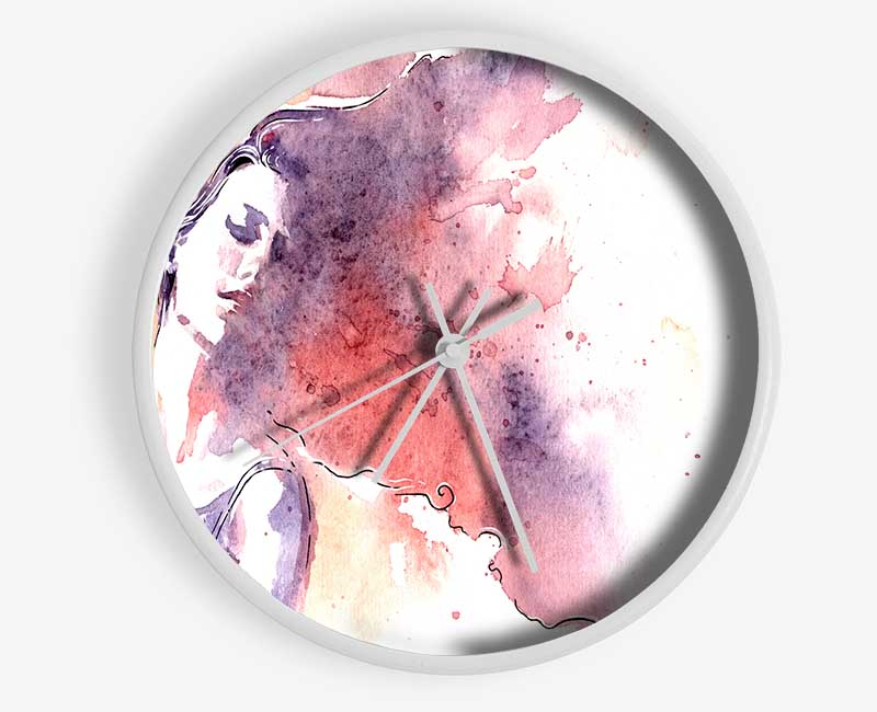 Watercolour Woman Flow Clock - Wallart-Direct UK