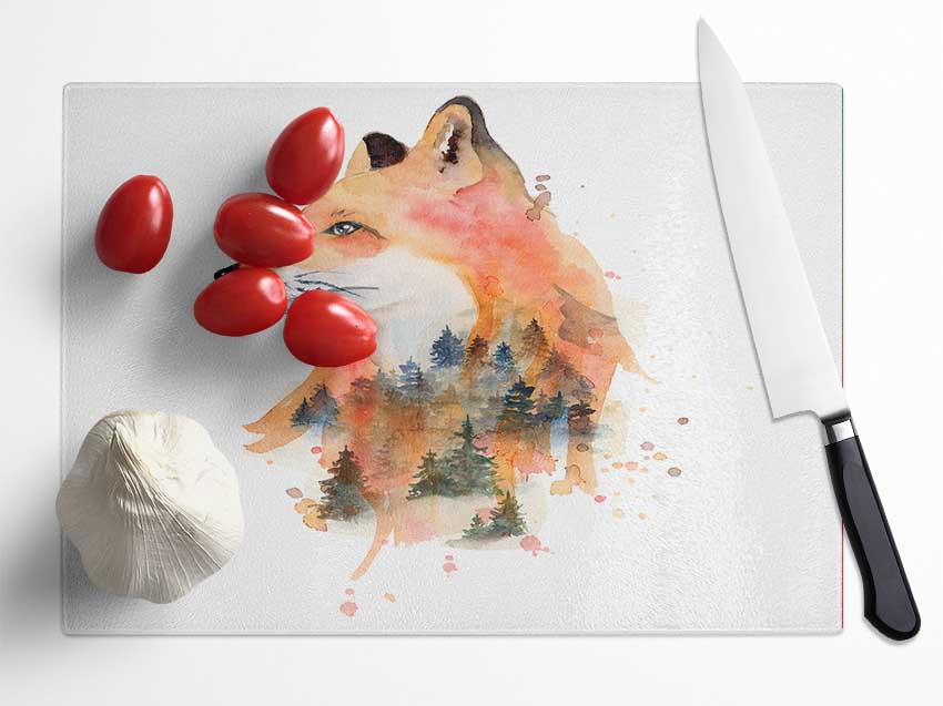 The Fox Woodland Glass Chopping Board