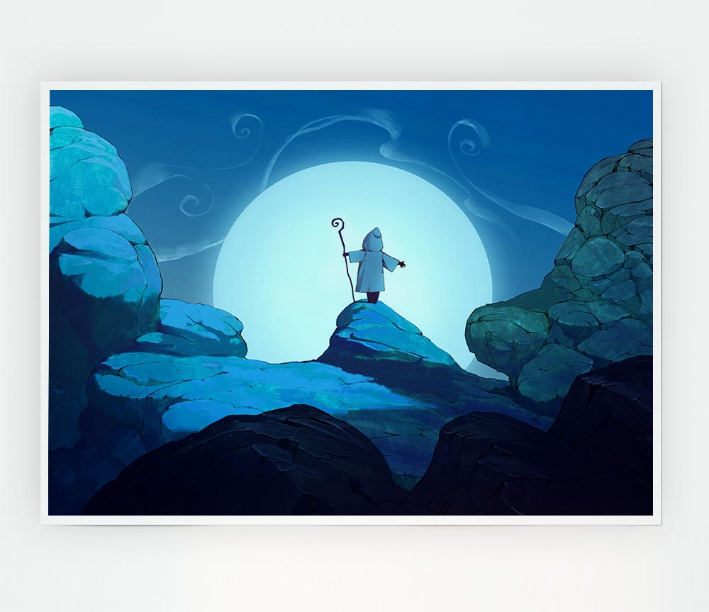 Wizard On The Mountain Top Print Poster Wall Art
