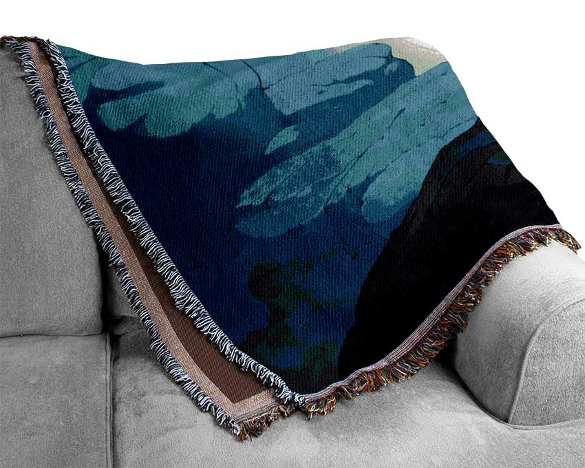 Wizard On The Mountain Top Woven Blanket