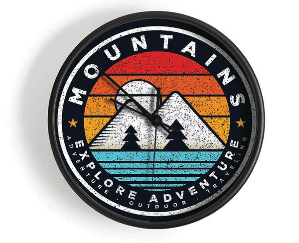 The Mountain Badge Clock - Wallart-Direct UK