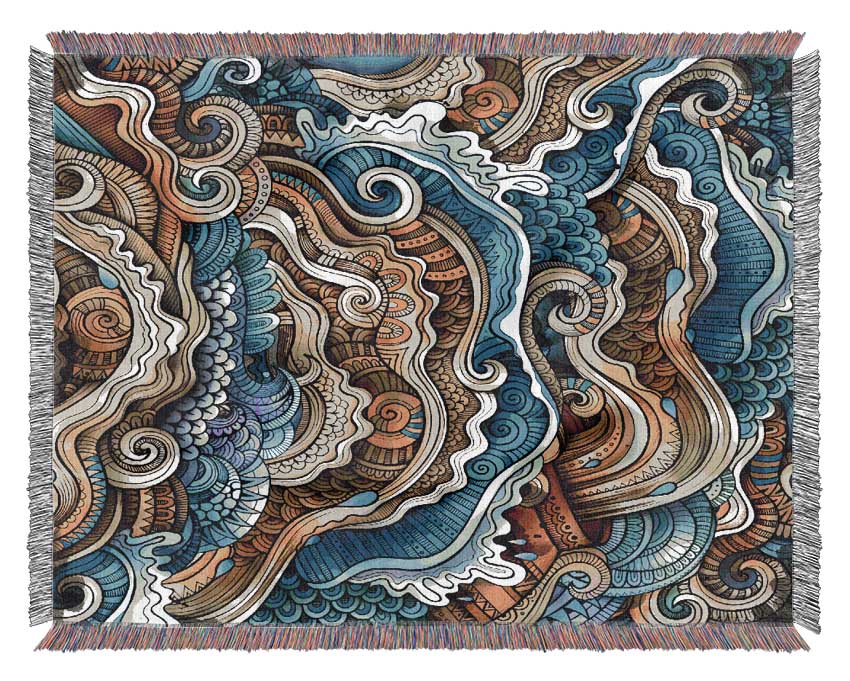 Ripples And Swirly Dots Woven Blanket