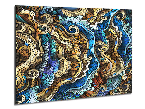 Ripples And Swirly Dots Metal Print