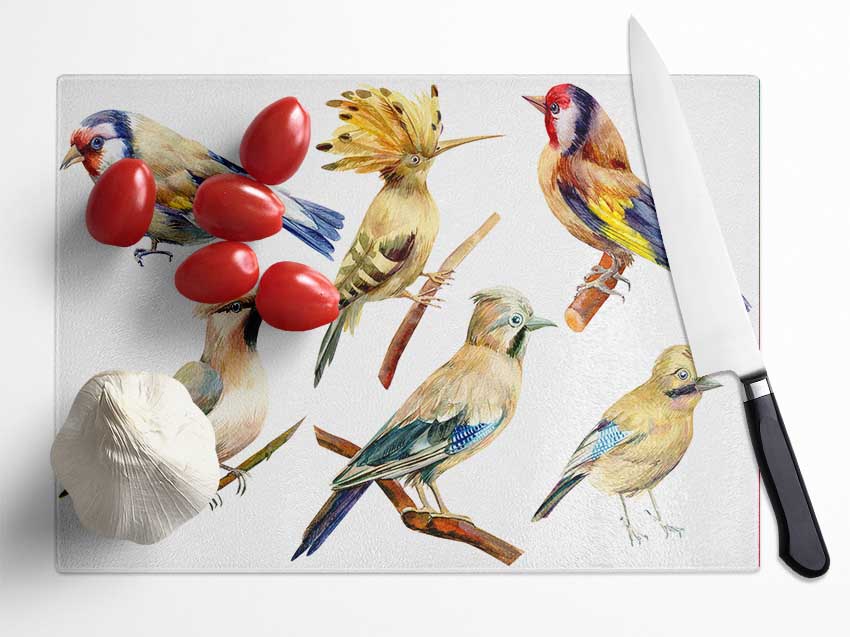 Birds Of Beauty 2 Glass Chopping Board