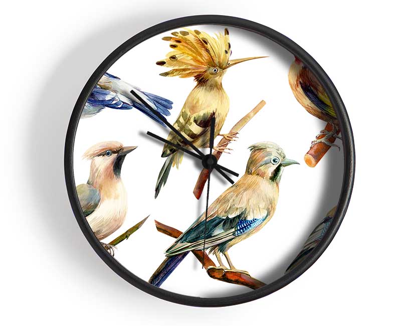Birds Of Beauty 2 Clock - Wallart-Direct UK