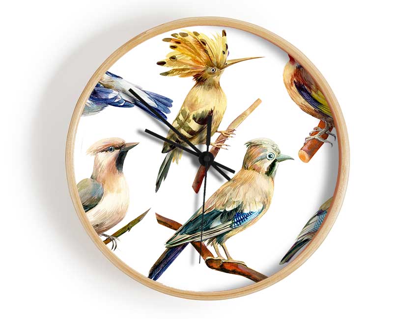 Birds Of Beauty 2 Clock - Wallart-Direct UK