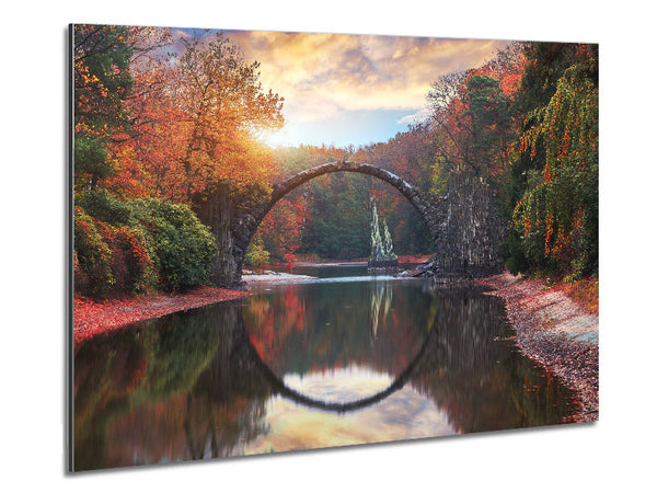 Semi Circle Bridge Over The River Metal Print