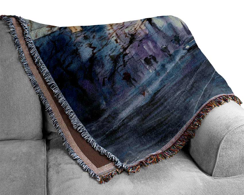 The Train Coming Through The Station Woven Blanket