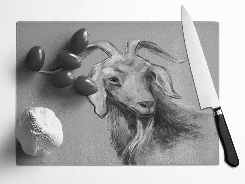 The Sketch Goat Glass Chopping Board