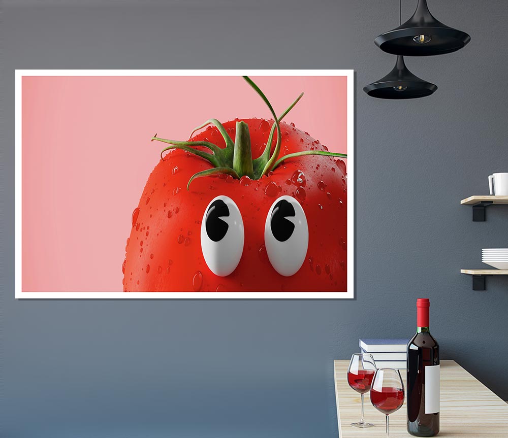 Tomato Stare Print Poster Wall Art