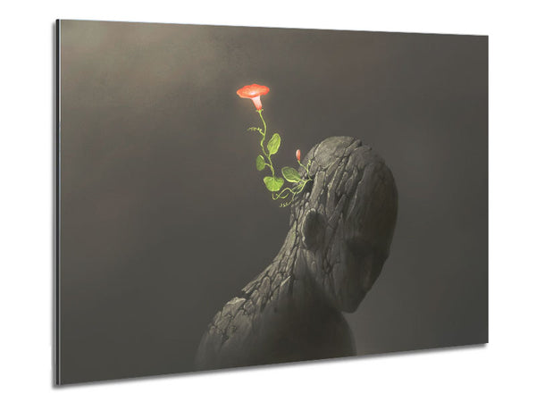 The Flower From The Concrete Man Metal Print