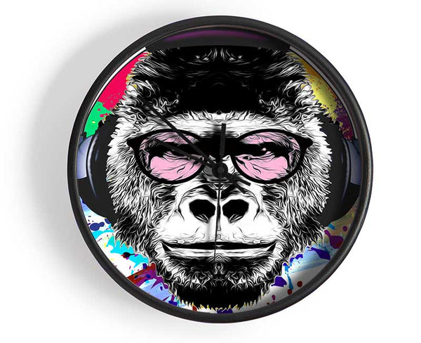 Gorilla Glasses Paint Splatter Clock - Wallart-Direct UK