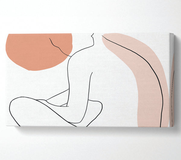 Strichzeichnung der sitzenden Frau