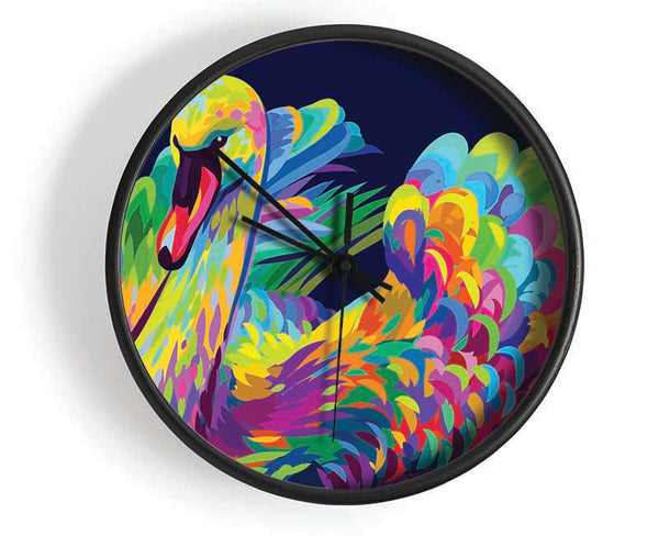 The Vibrant Swan Sitting Clock - Wallart-Direct UK