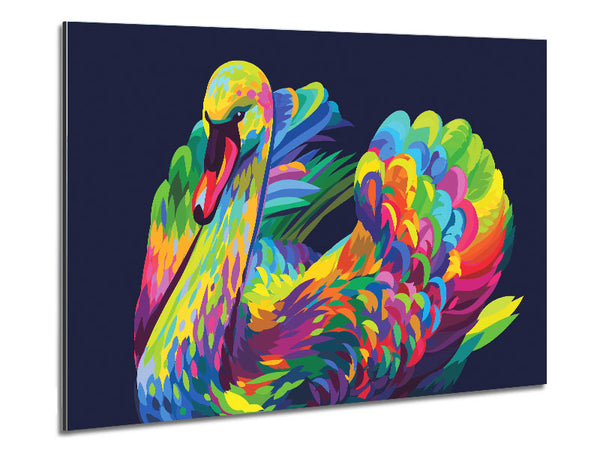 The Vibrant Swan Sitting Metal Print