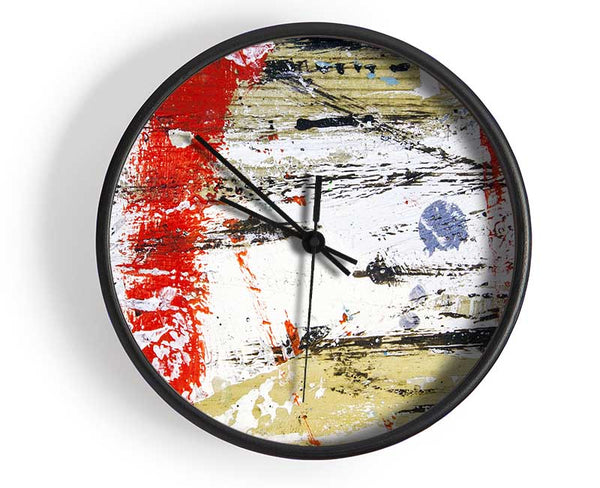 Distorted Red Patch Clock - Wallart-Direct UK