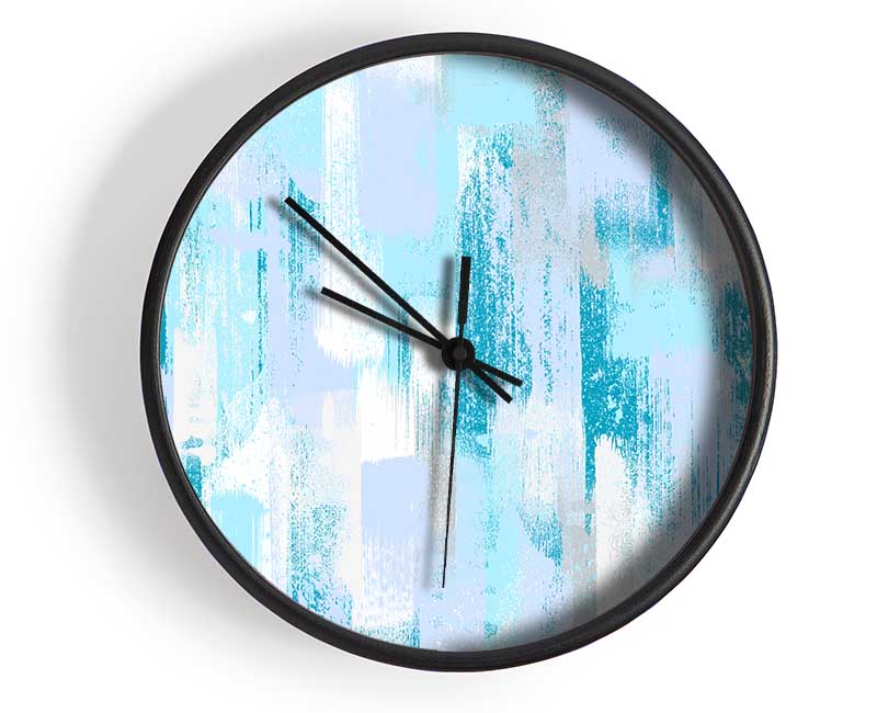 Winter Blue Vertical Paint Clock - Wallart-Direct UK