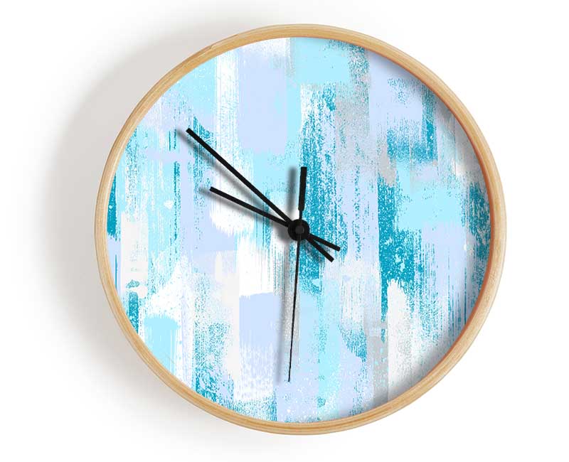 Winter Blue Vertical Paint Clock - Wallart-Direct UK