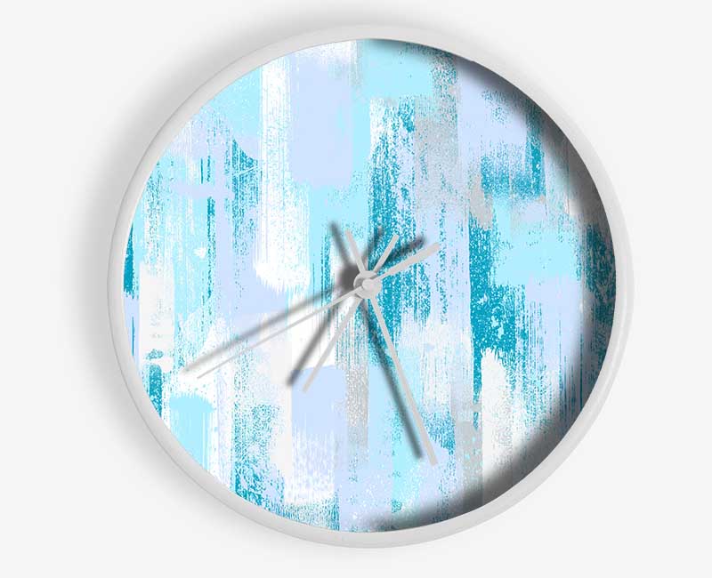 Winter Blue Vertical Paint Clock - Wallart-Direct UK