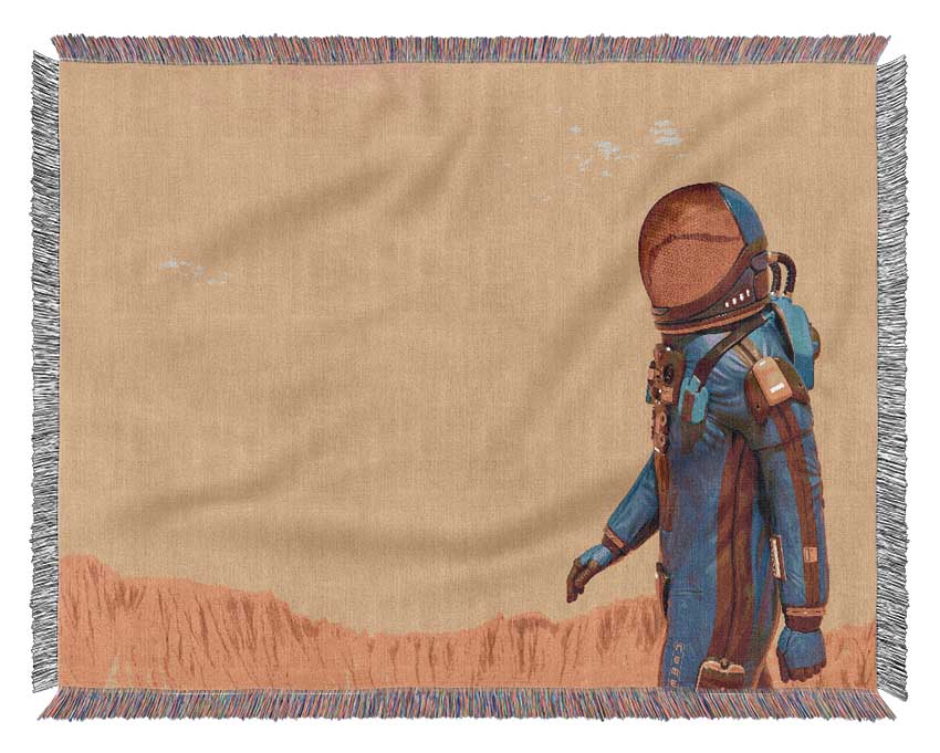 The Space Man In Mars Woven Blanket