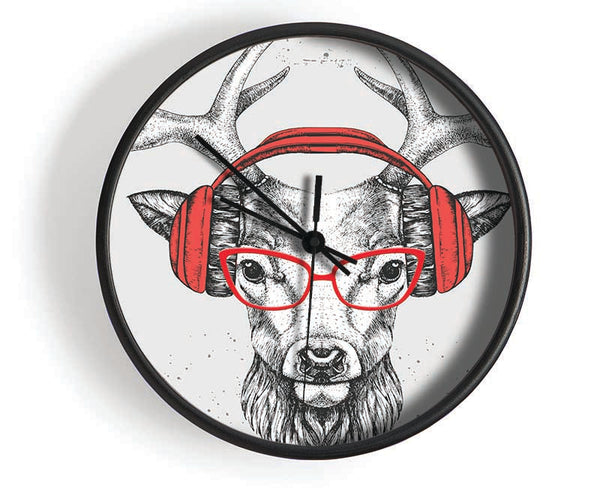The Stag Headphones Clock - Wallart-Direct UK