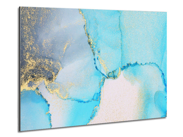 The Blue And Grey Glitter Metal Print
