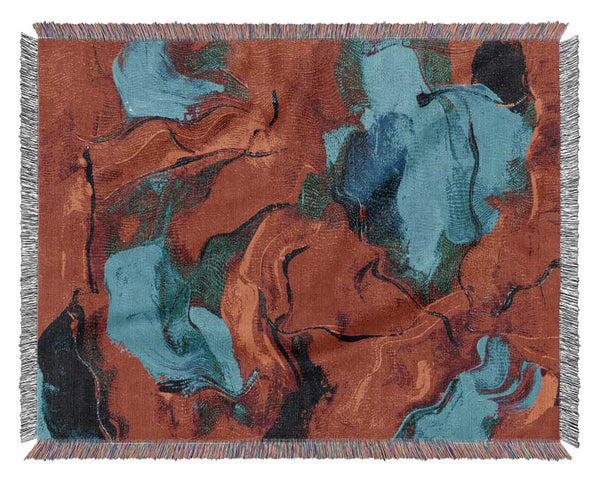 The Red And Blue Splodge Woven Blanket