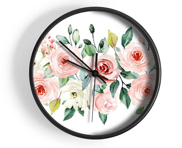 Floral Roses Bouquet Clock - Wallart-Direct UK