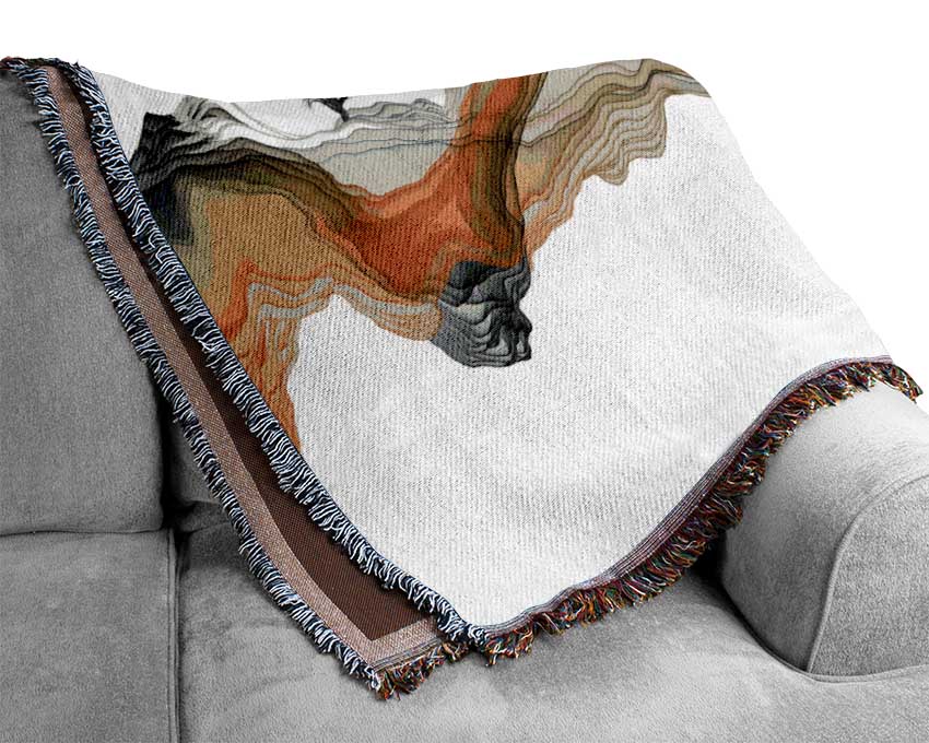 Mountain Curves Red Sunset Woven Blanket