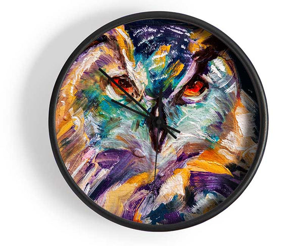 The Vivid Owl Stare Clock - Wallart-Direct UK