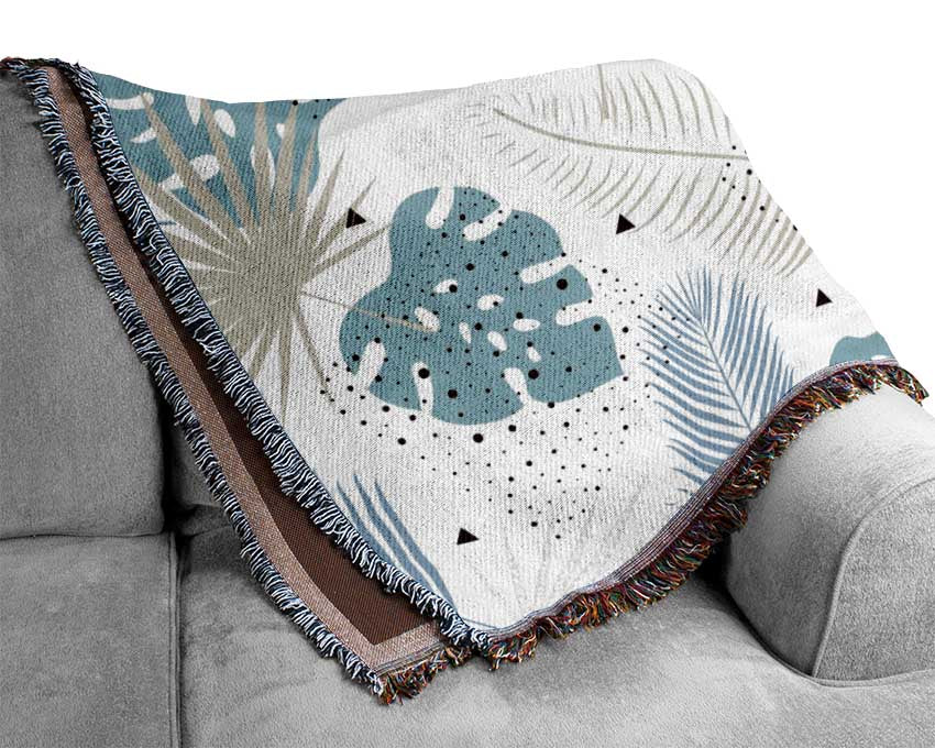 The Modern Cheese Plant Pattern Woven Blanket