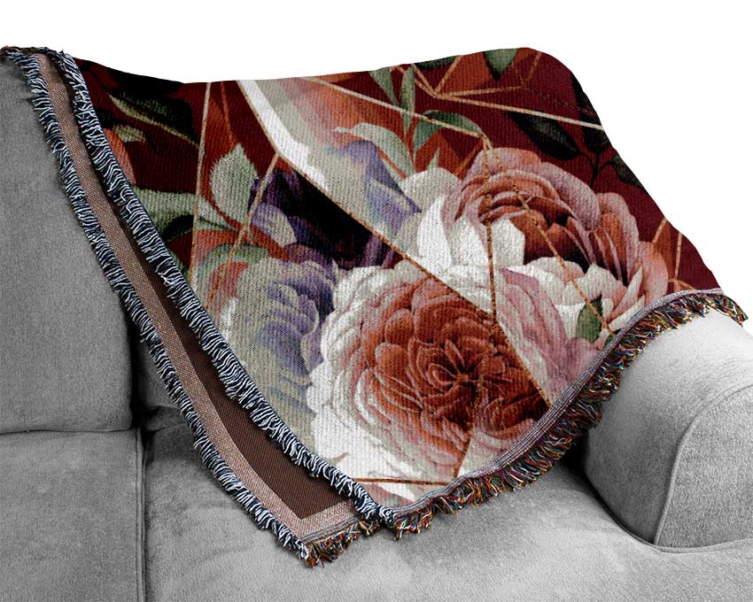 Triangulation Of Roses Woven Blanket