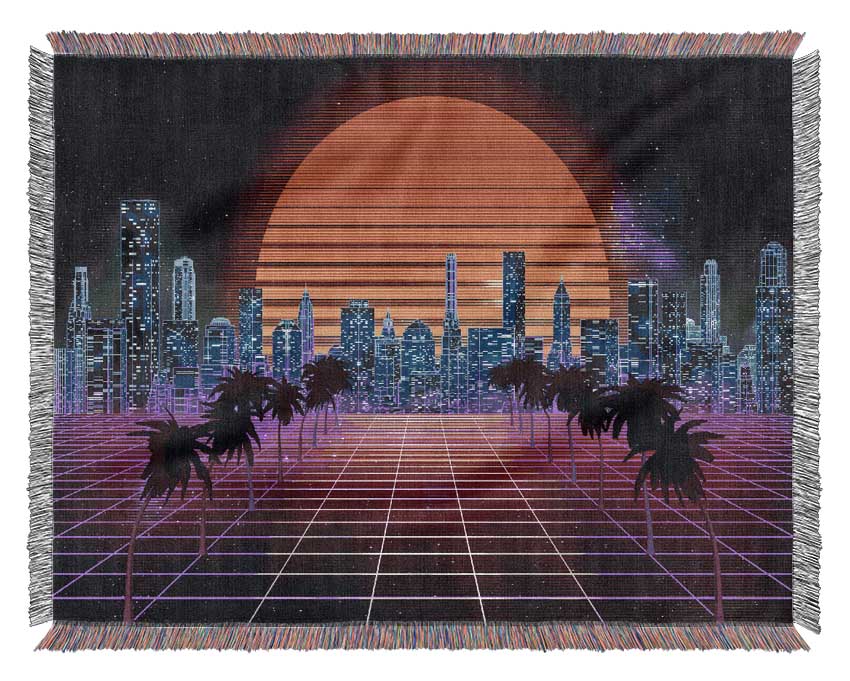 Sunshine City Retro Woven Blanket