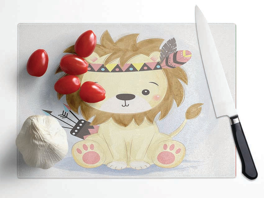 The Little Lion Archer Glass Chopping Board