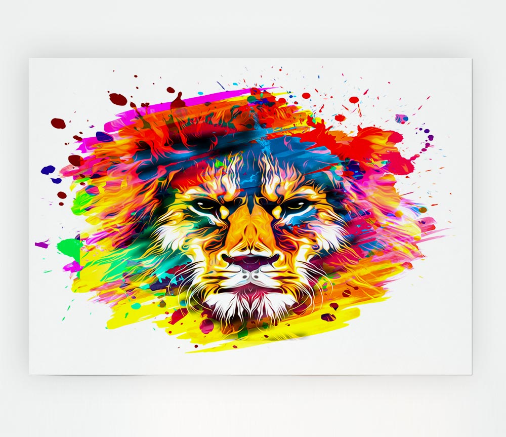 The Lion Splatter Print Poster Wall Art