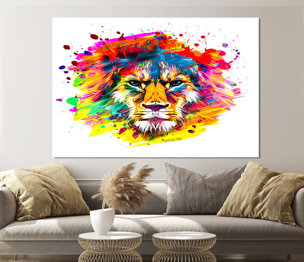 The Lion Splatter Print Poster Wall Art
