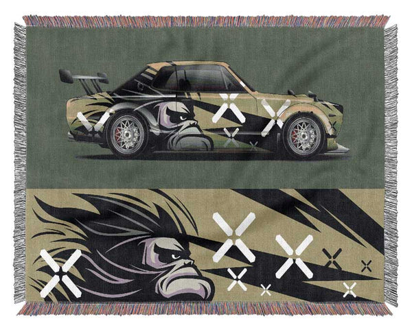The Green Race Car Woven Blanket
