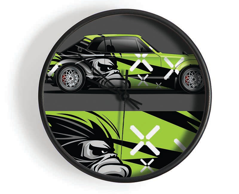 The Green Race Car Clock - Wallart-Direct UK
