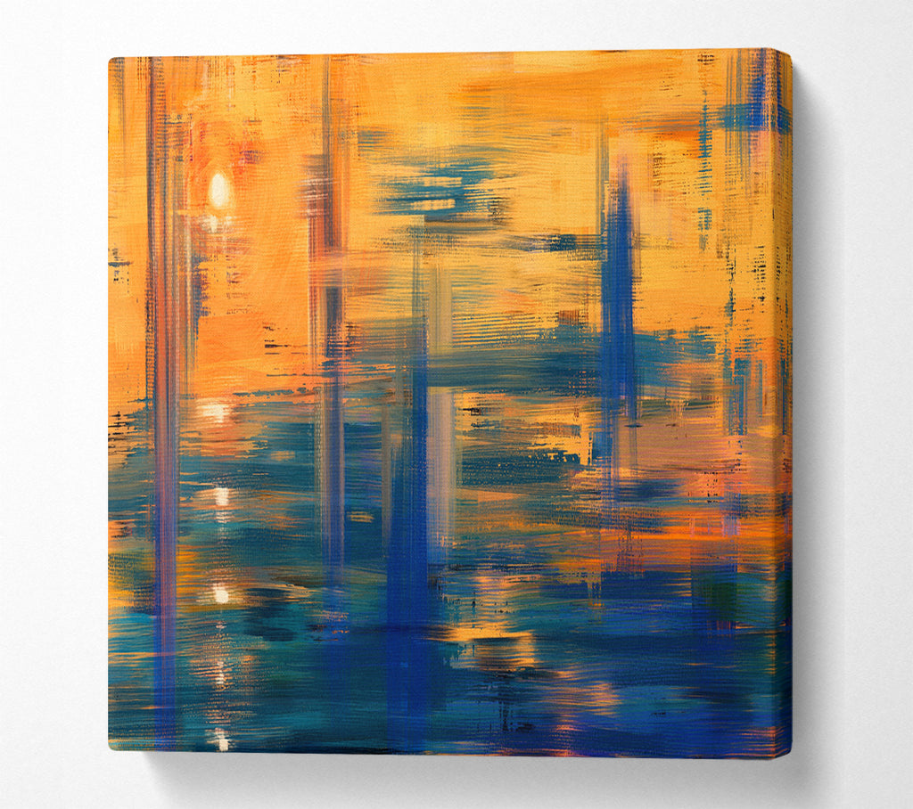 A Square Canvas Print Showing The Sunrise Opening Square Wall Art