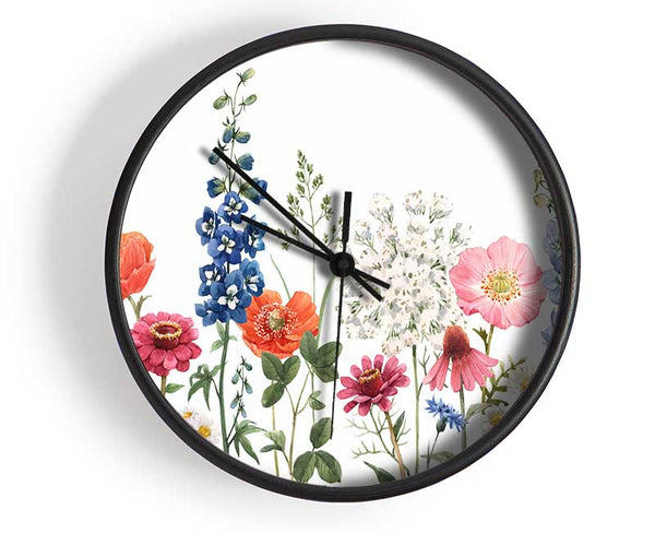 Flowers In The Meadow Clock - Wallart-Direct UK