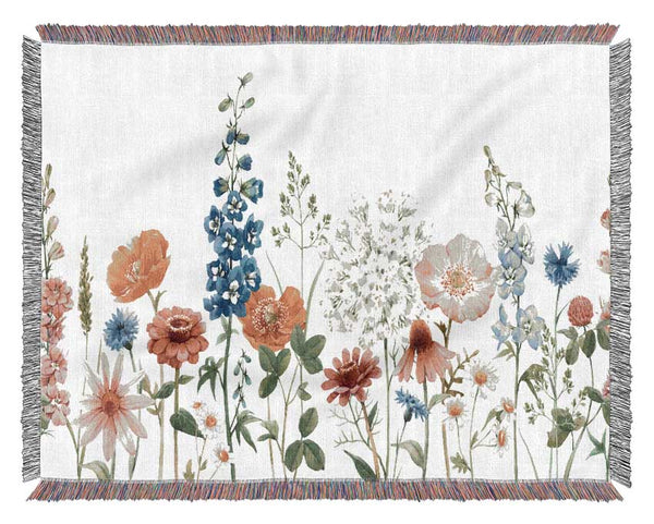 Flowers In The Meadow Woven Blanket