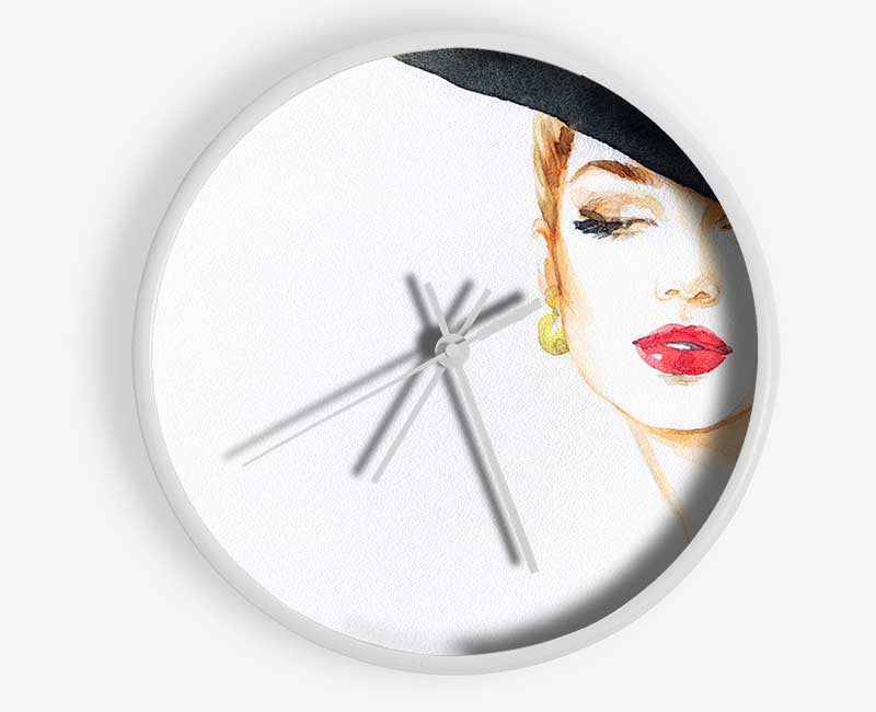 Woman In A Hat Beauty Clock - Wallart-Direct UK