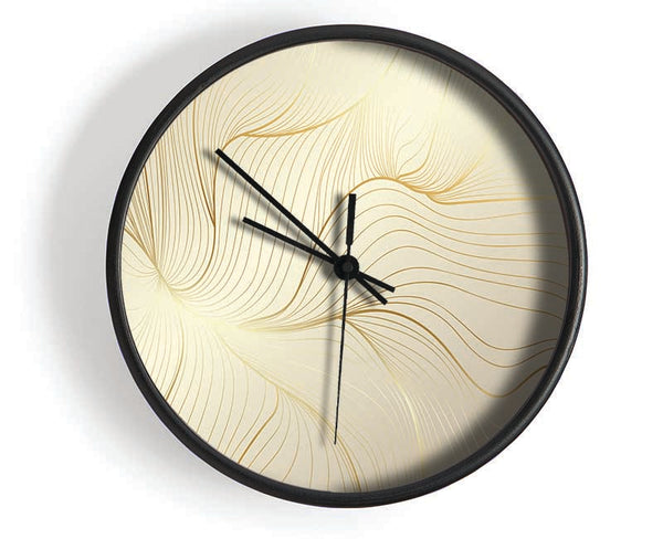 Gold Lines Of Power Clock - Wallart-Direct UK